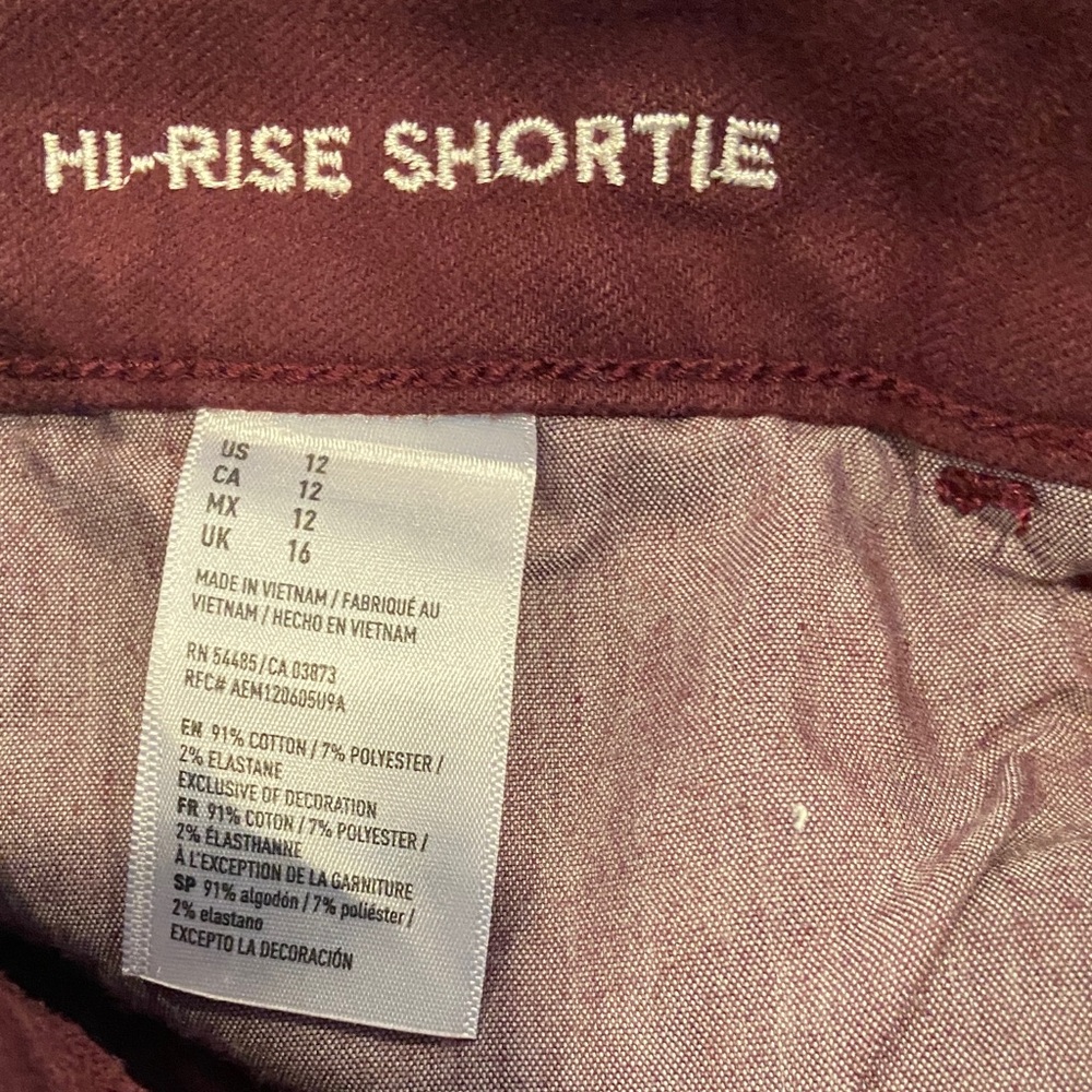 American Eagle Outfitters Women's Maroon Jean Shorts - Picture 3 of 12